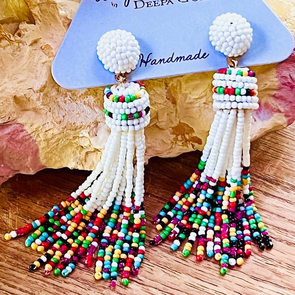 NWT Anthropologie Deepa Beaded Rainbow Chandeliers - Picture 9 of 15